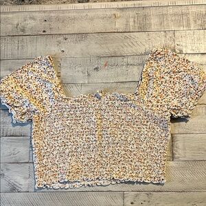 Aerie Multicolor Floral Smocked Crop Top
